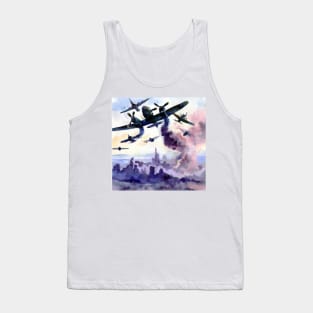 Bombing Run Abstract Watercolor Tank Top